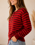 Burgundy & Poppy Elliana Top - TAR1509