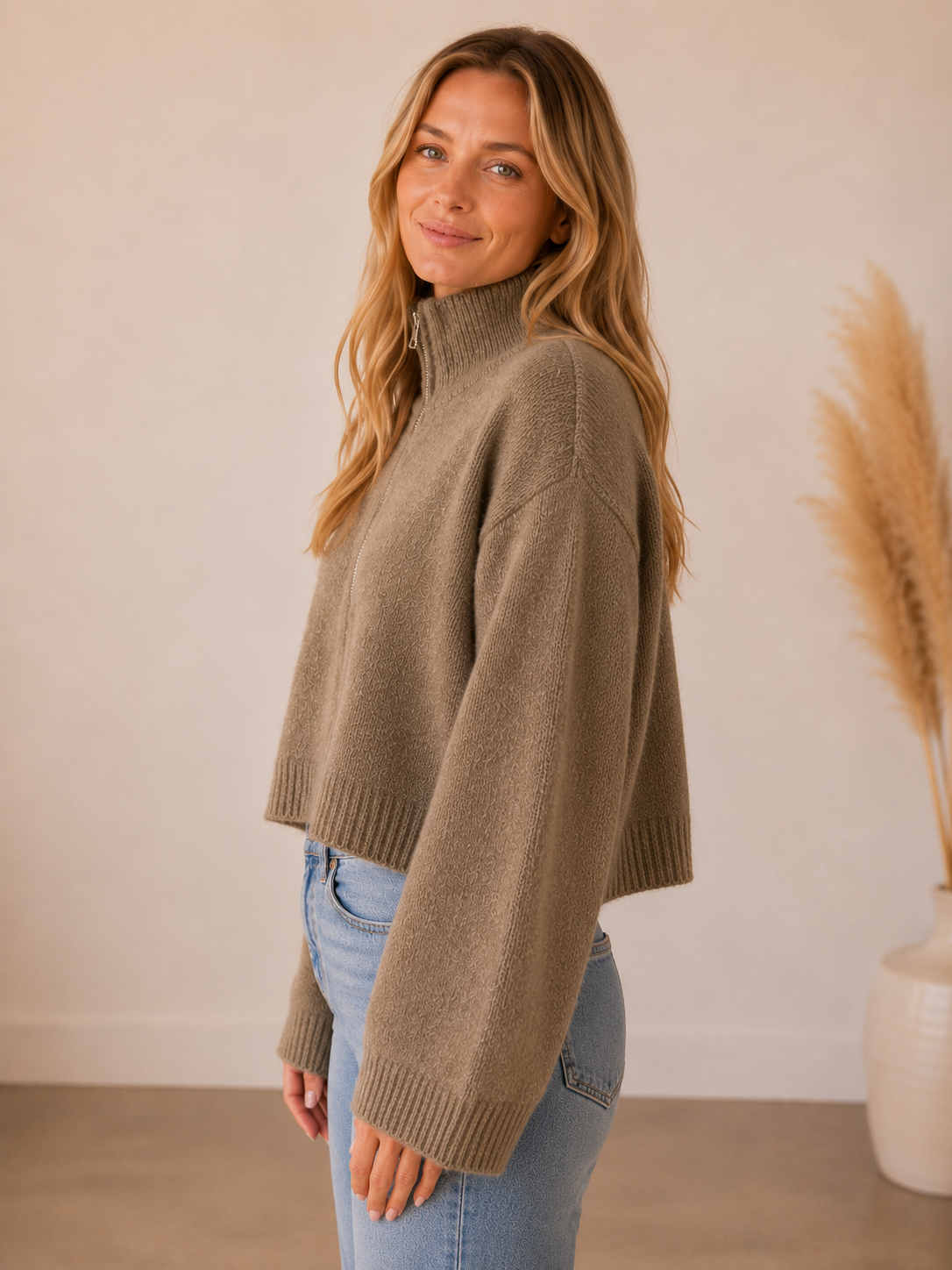 Khaki Cooper Cardigan - OMR1265