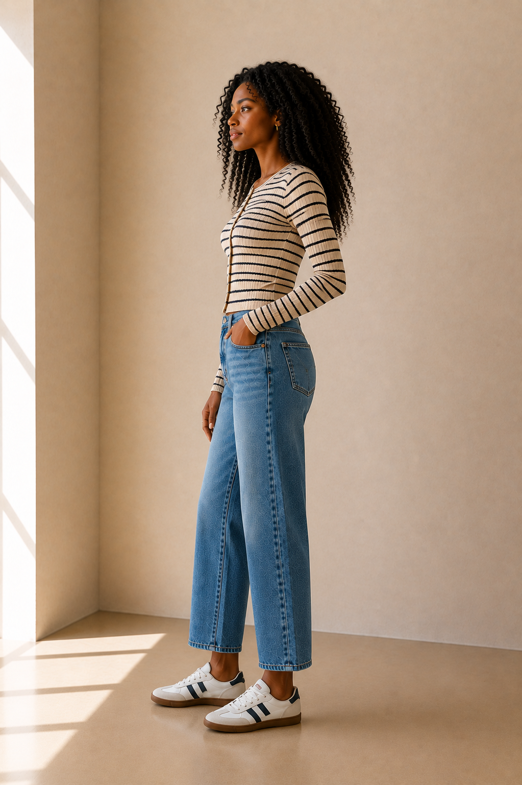 Chalk Rosanna Stripe Sweater Top - ZW263315