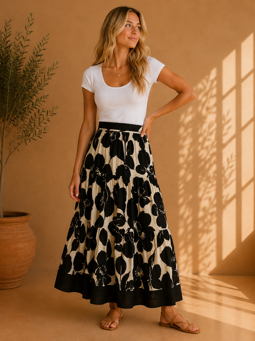 Black Floral Kirstie Skirt