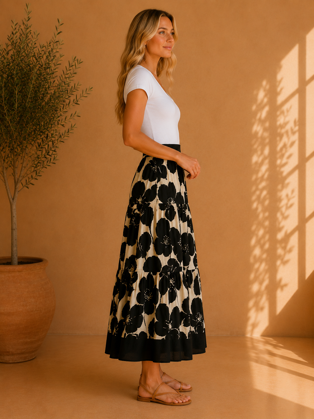 Black Floral Kirstie Skirt