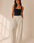 White Melody Pleated Wide Leg Pants