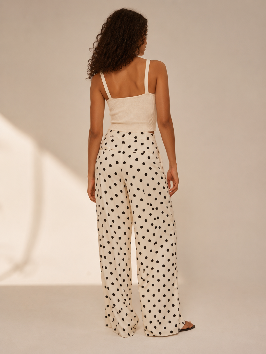 White Melody Pleated Wide Leg Pants