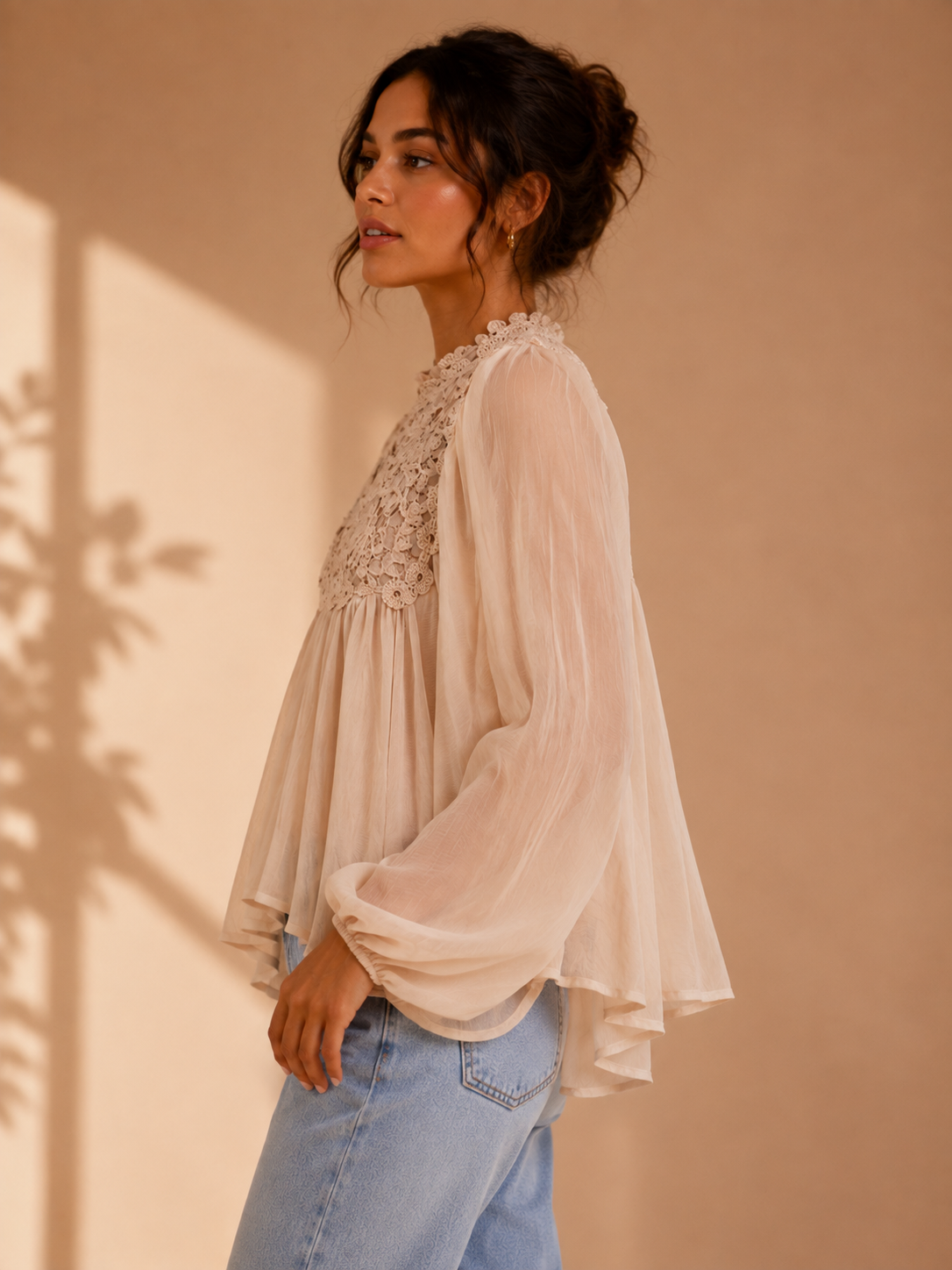 Blush Nouvelle Floral Mock Woven Top