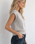Heather Grey Lucy Sleeveless Cardigan