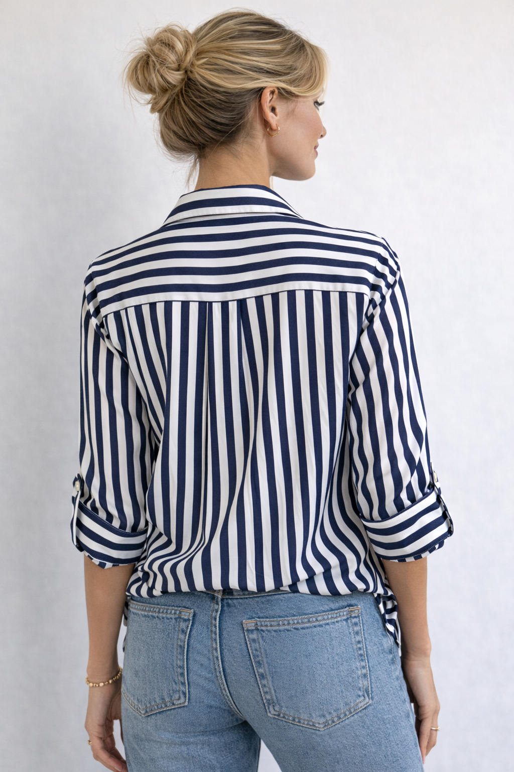 Indigo Blue Stripe Valencia Button Up