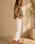Cream & Black Sara Sleeveless Top