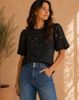 Black Francine Blouse - TDM1113