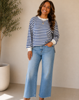 Ivory & Navy Ethan Striped Pullover Knit