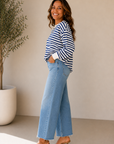 Ivory & Navy Ethan Striped Pullover Knit