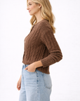 Brown Alora Button Cardigan