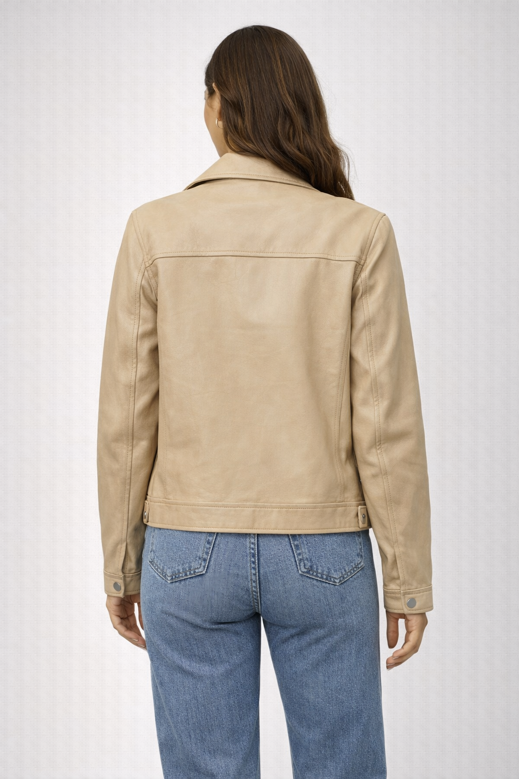 Sand Scottie Faux Leather Jacket
