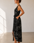 Black & Ivory Maria Midi Dress