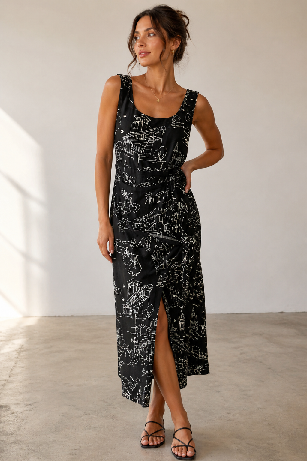 maria midi dress Black & Ivory Maria Midi Dress