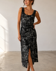 Black & Ivory Maria Midi Dress
