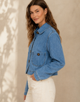 Finish Line Medium Light Indigo Denim Jacket