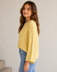Light Yellow Cable Knit Sweater