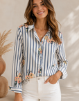 Coast Floral Blue Hawkins Button Up