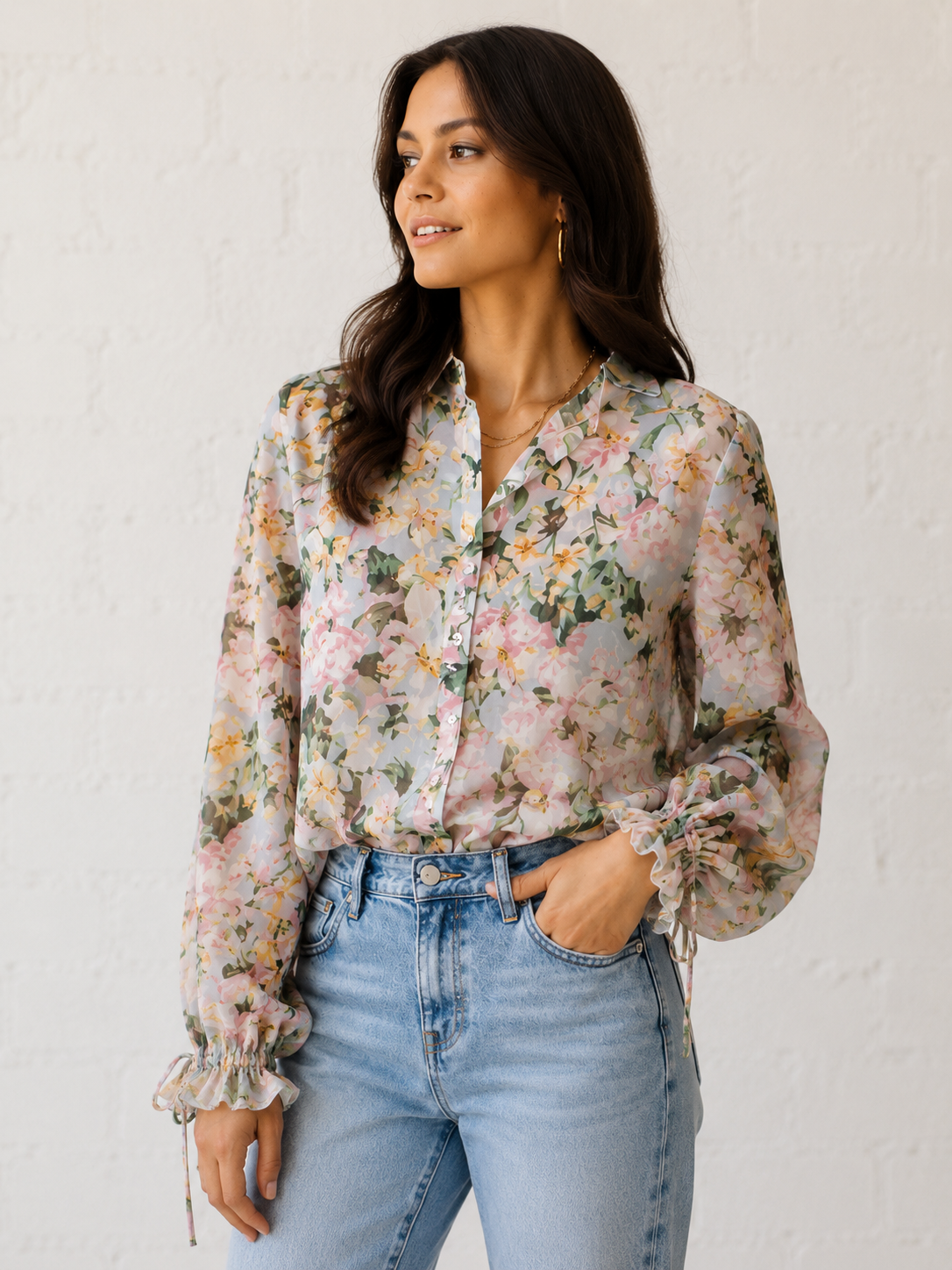 Spring Floral Femme Muse Blouse
