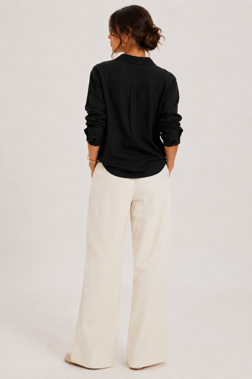 Clean Ivory Days End Linen Pant