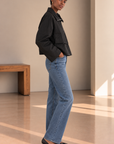 Black Jana High Neck Drawstring Jacket