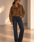 Saddle Suede Corin Bubble Hem Jacket