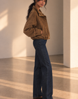 Saddle Suede Corin Bubble Hem Jacket