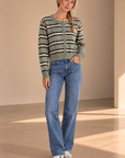Aqua Cloud Medina Stripe Cardigan