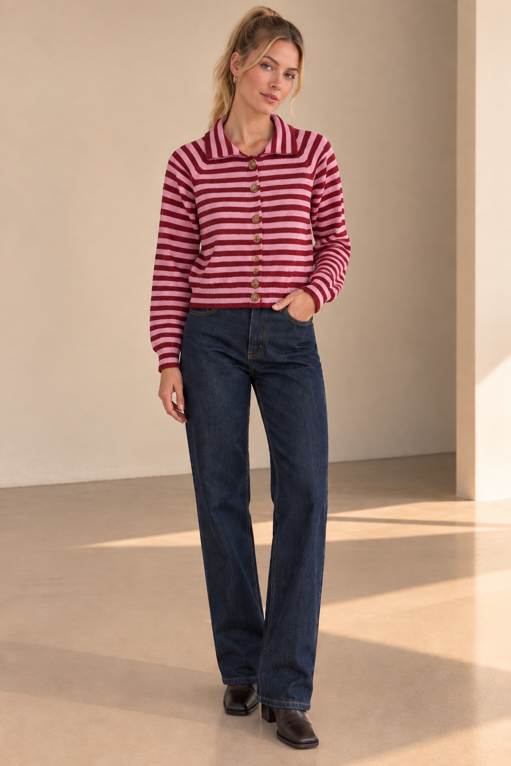 Berry Pink Landen Cardigan