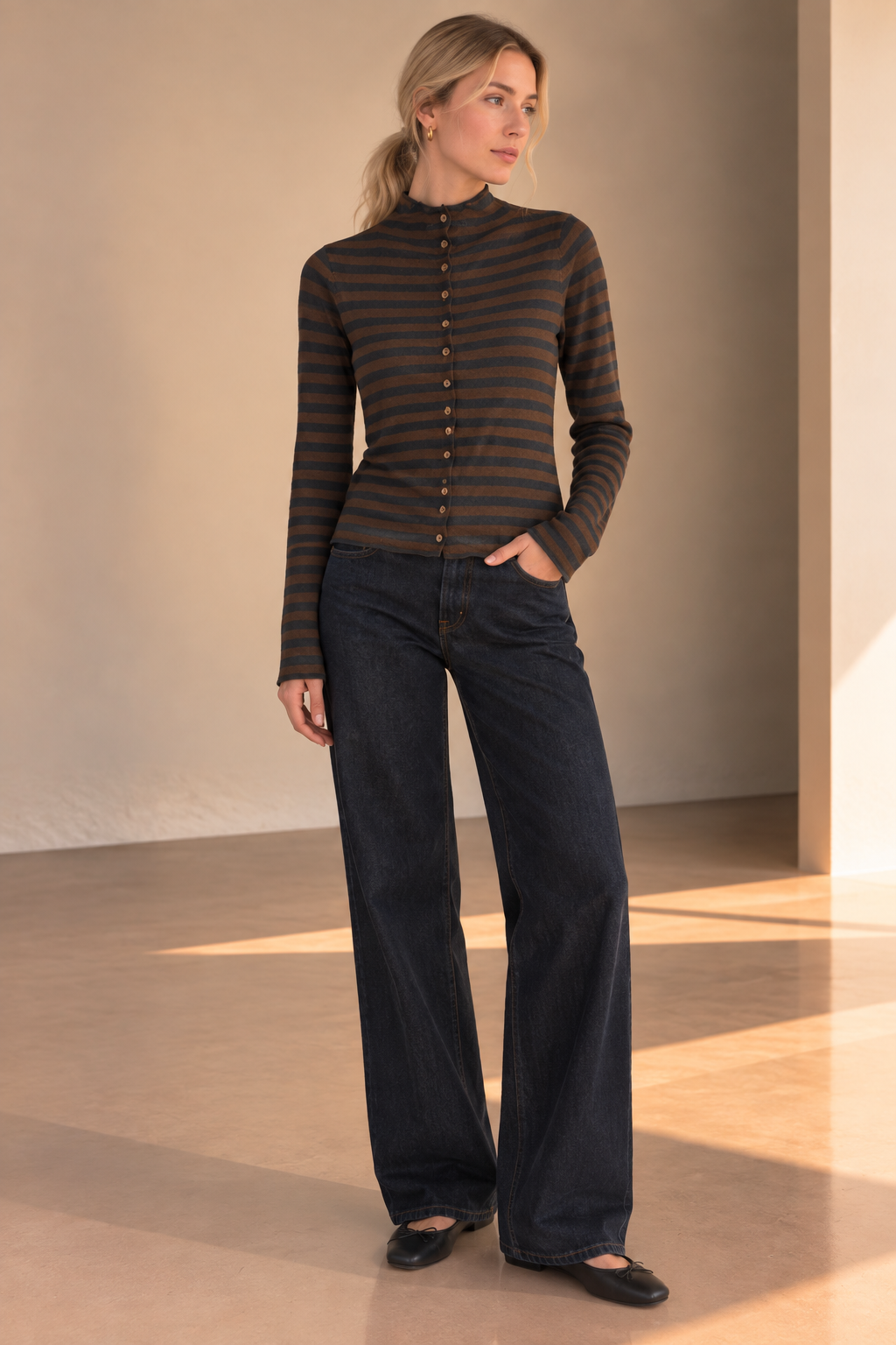Brown Briar Stripe Cardigan