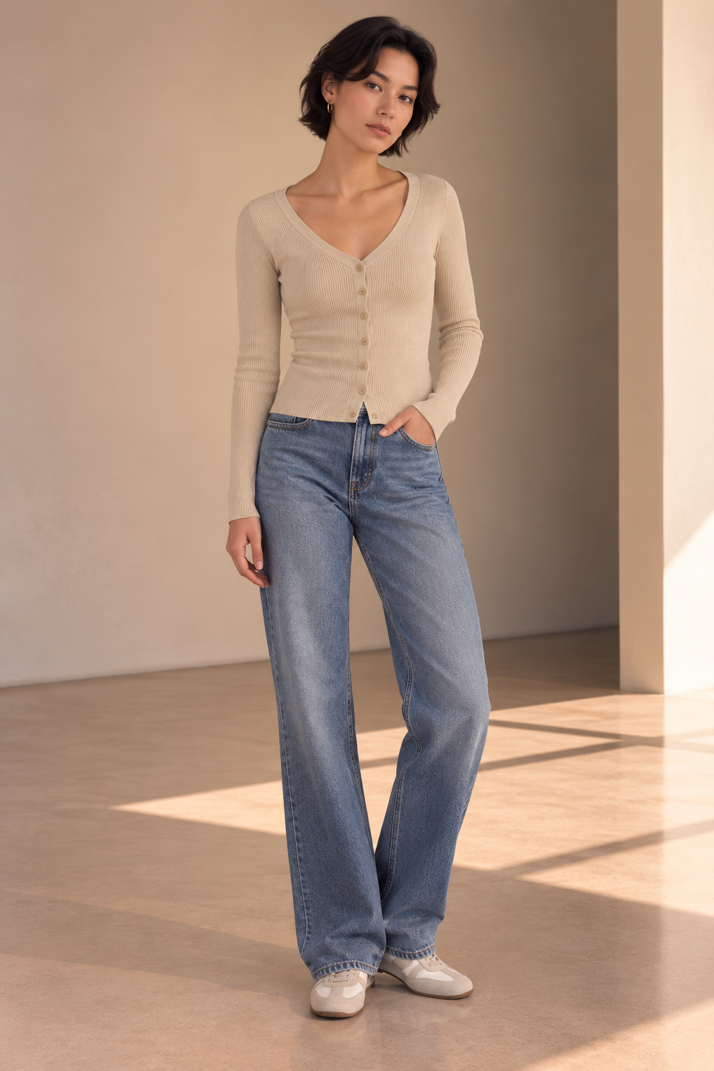 Cream Ophelia Scoop Neck Top
