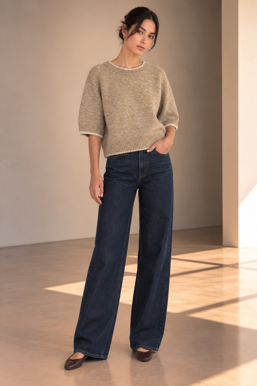 Dusty Yellow Sweater Top