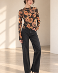 Black Multi Garden Grit Knit Top