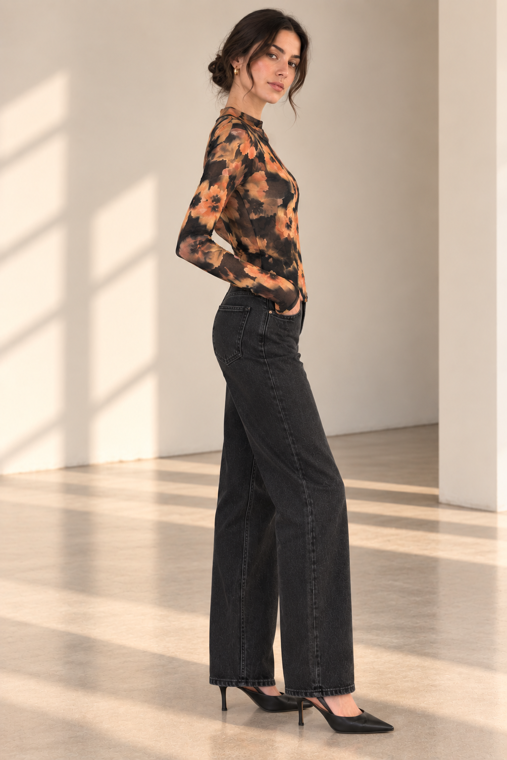 Black Multi Garden Grit Knit Top