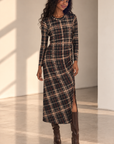 Cinder Plaid Easy Autumn Mesh Dress