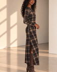Cinder Plaid Easy Autumn Mesh Dress