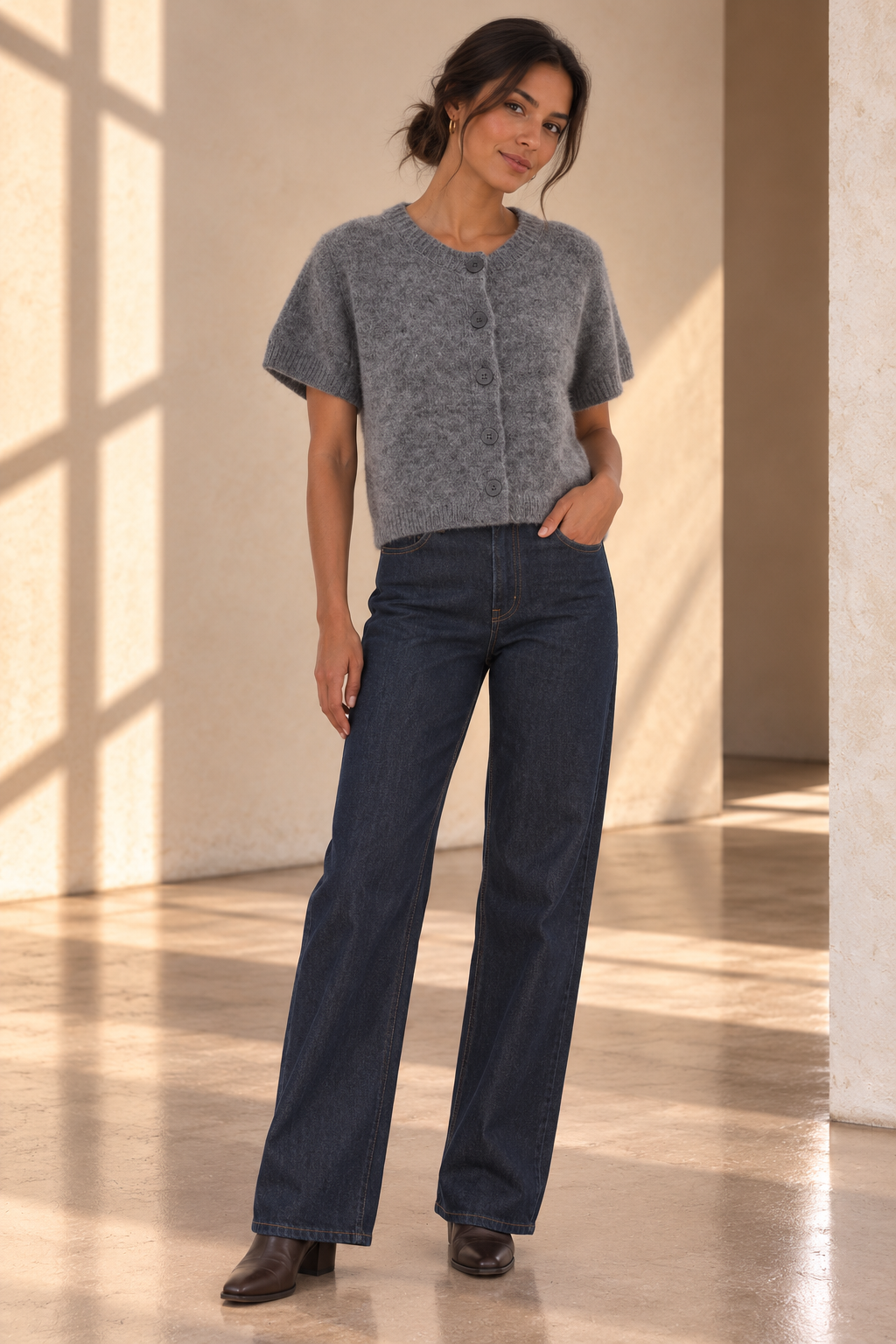 Blue Grey Cannes Cardigan Top