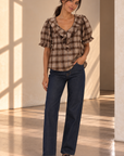 Brown & Cream Lottie Blouse