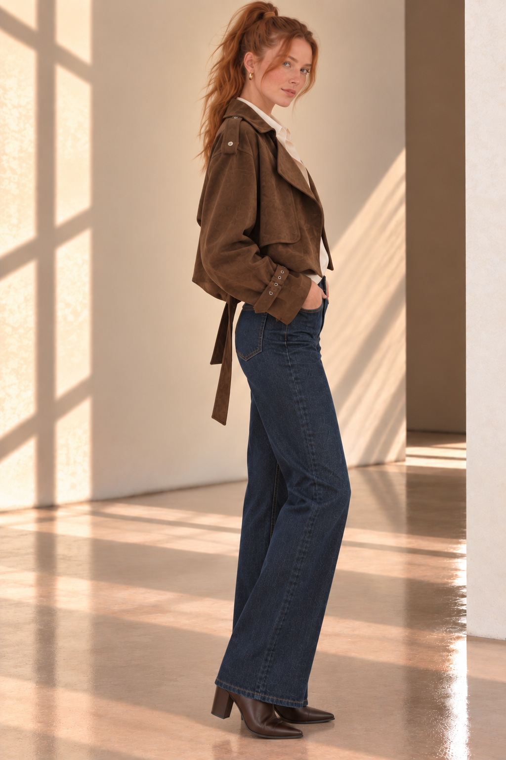 Dark Brown Kelso Suede Moto Jacket