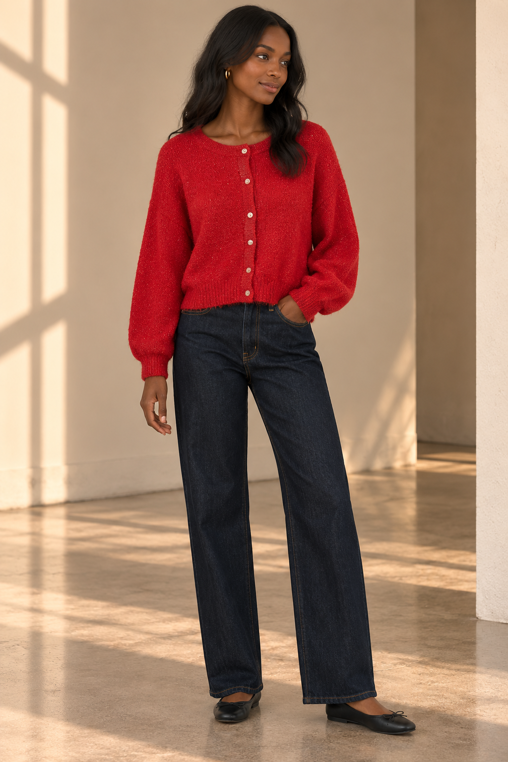 Red Sara Cardigan