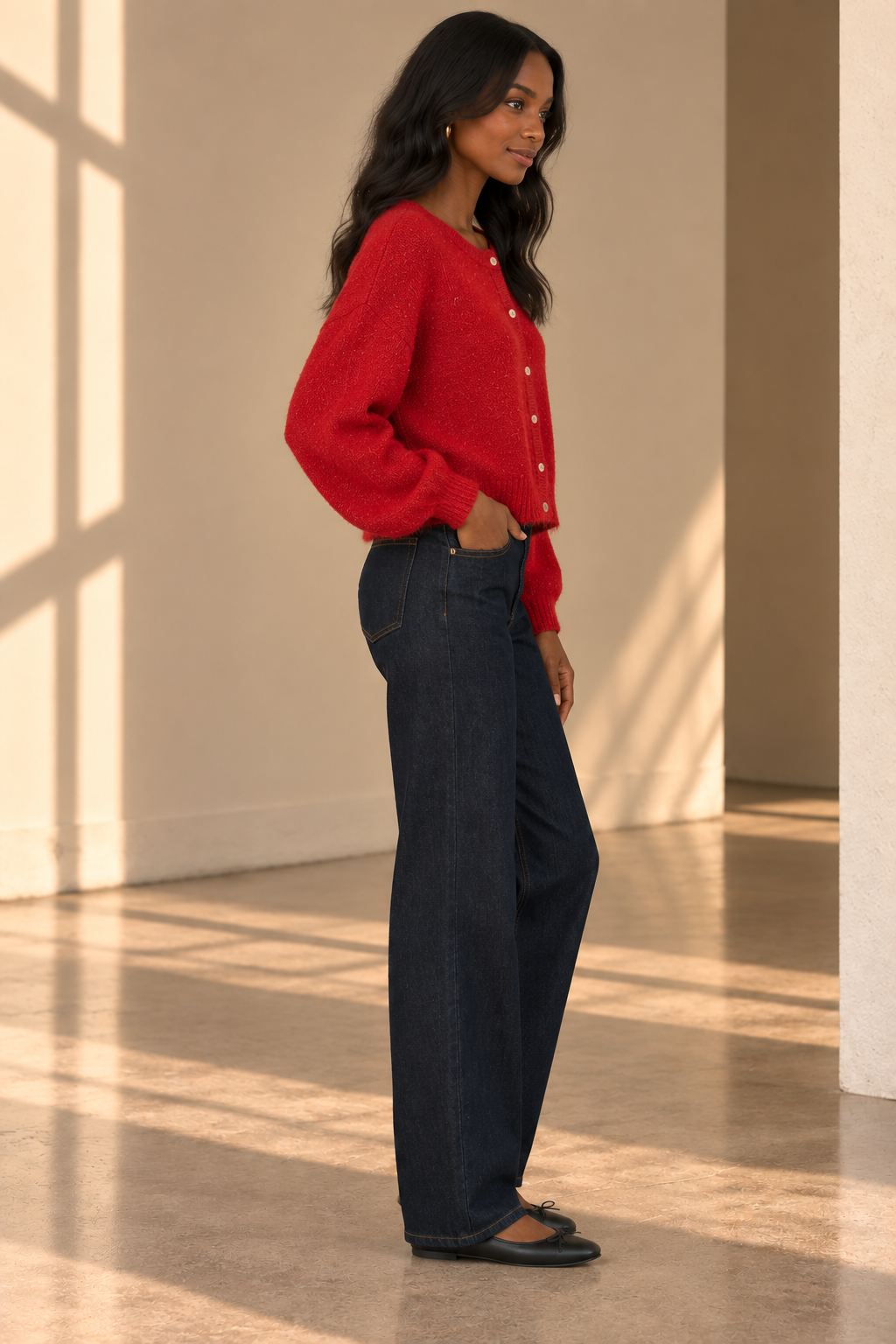 Red Sara Cardigan