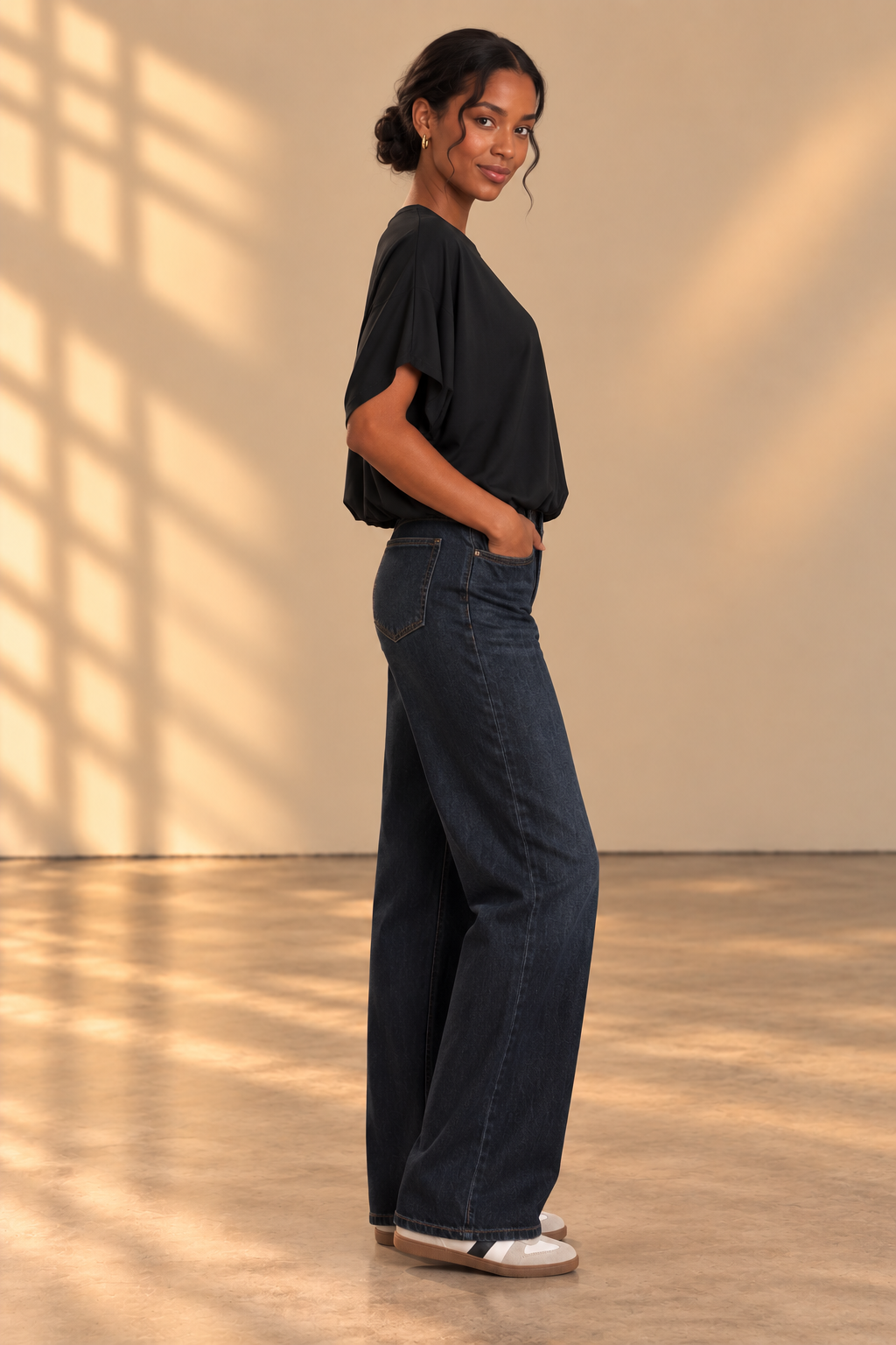 WASHED BLACK Gia Bubble Tee