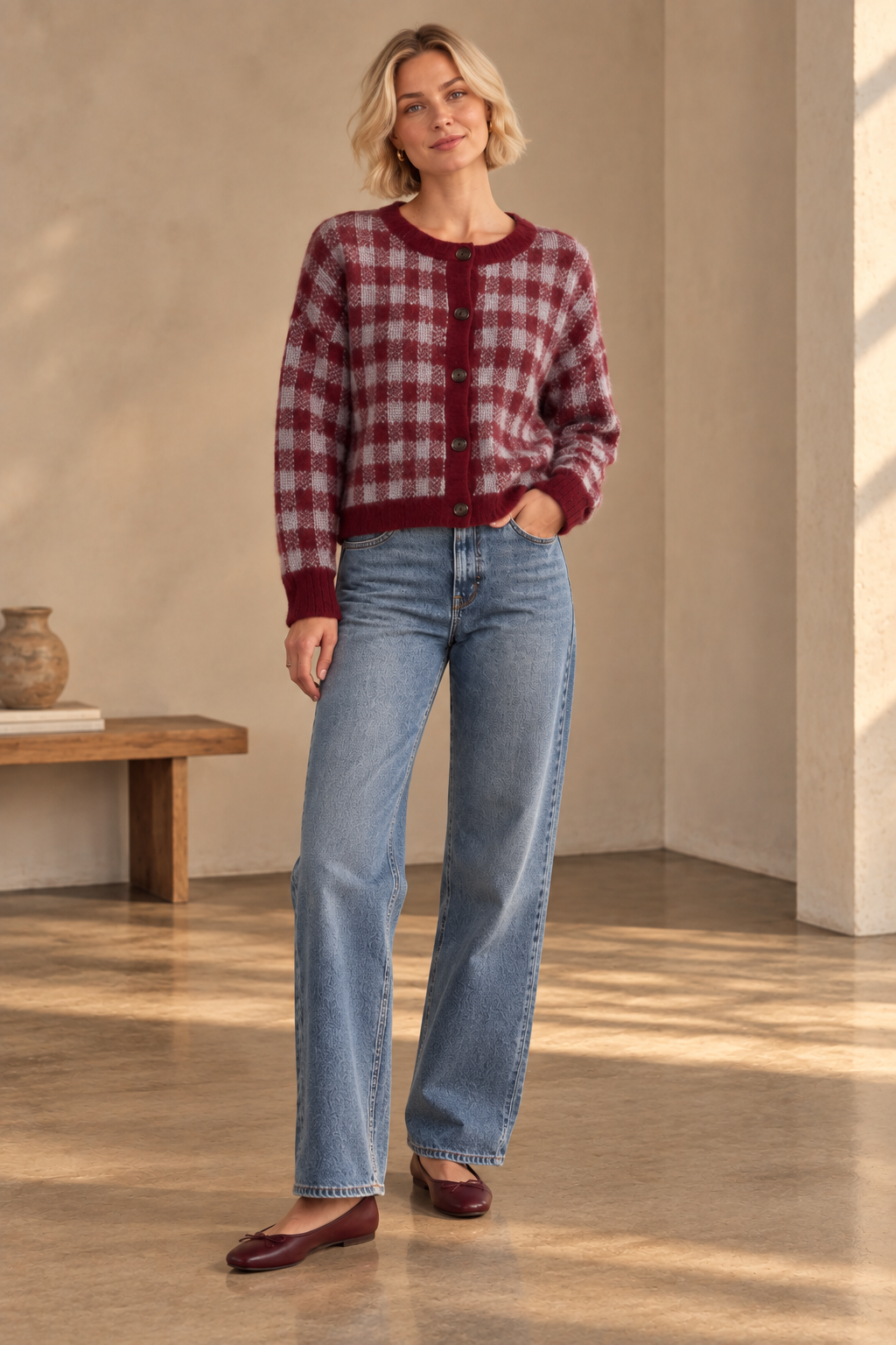 Bordeaux Aomori Cardigan