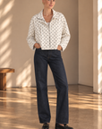 POLKA DOT Polka Dot High Neck Drawstring Pullover Jacket