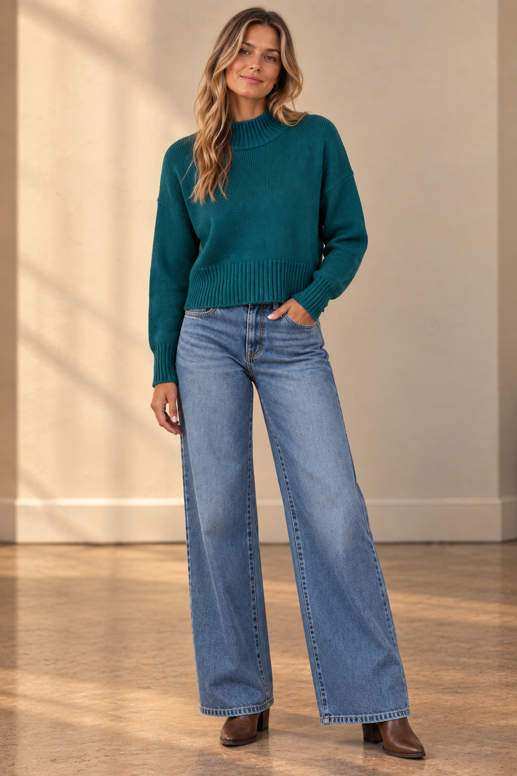 Pine Uptown Mock Sweater