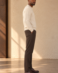 Mole Brown Brushed Twill Reg Suit Pants