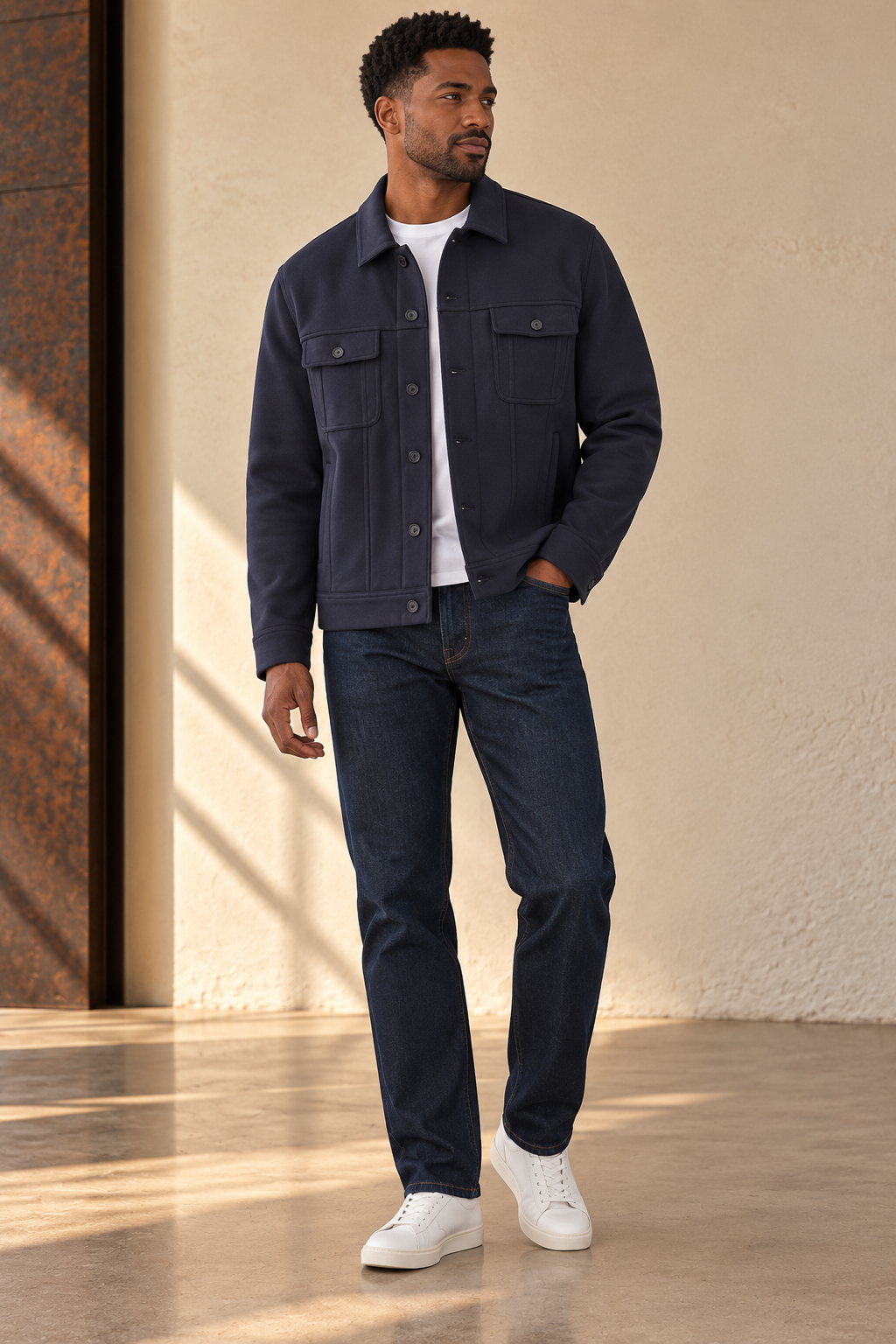 Navy Callen Trucker Jacket