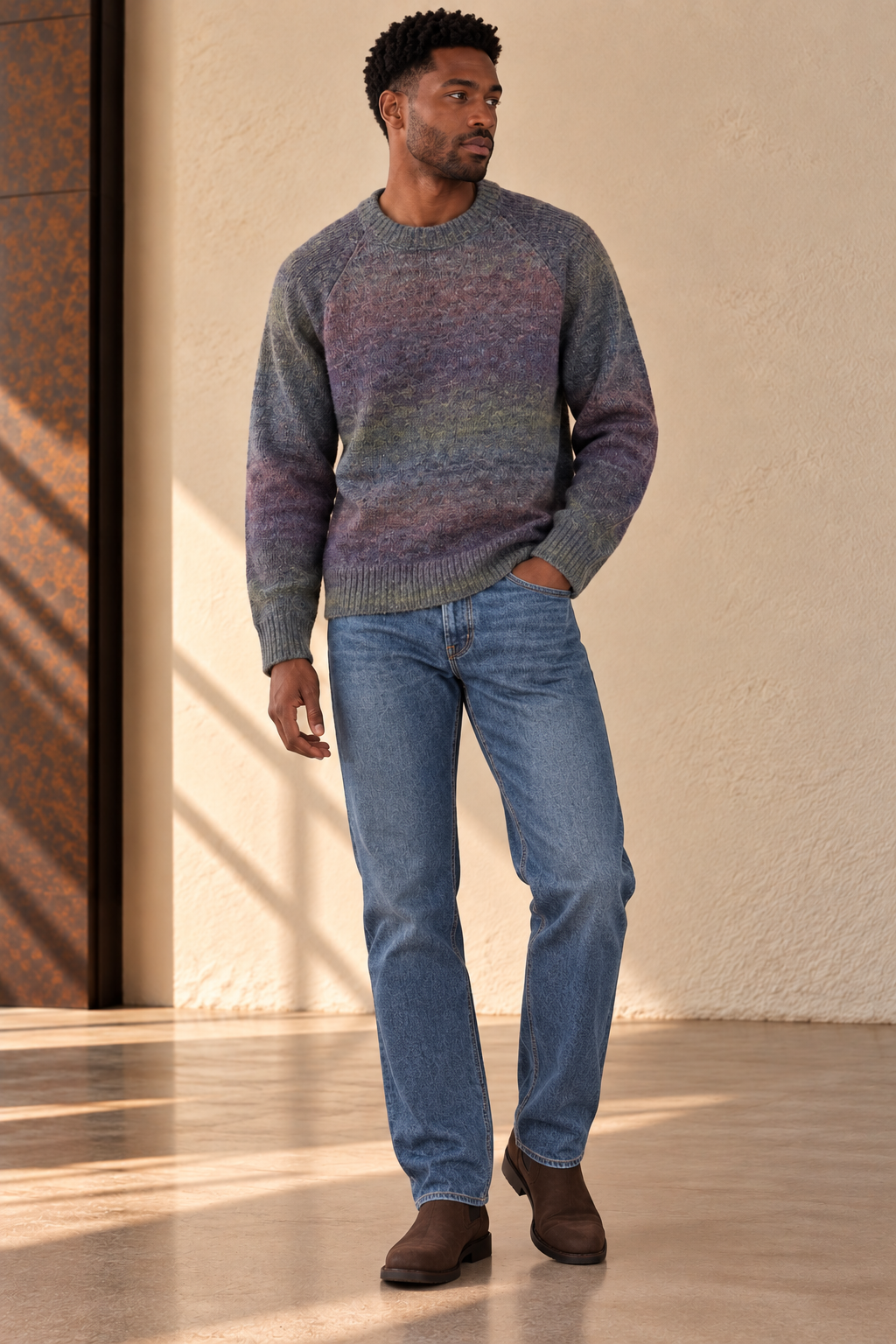Spiced Plum Gradient Knit Sweater