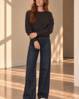 Black Aurora Off Shoulder Sweater