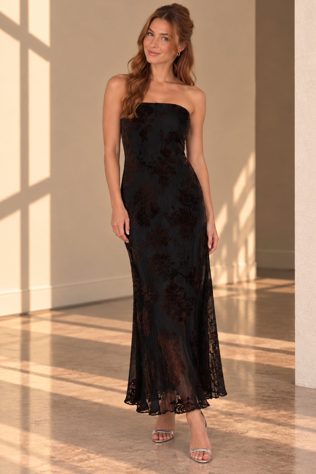 Black Floral Alegra Maxi Dress